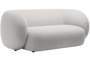 Micadoni Světle šedá sametová dvoumístná pohovka Kate 183 cm