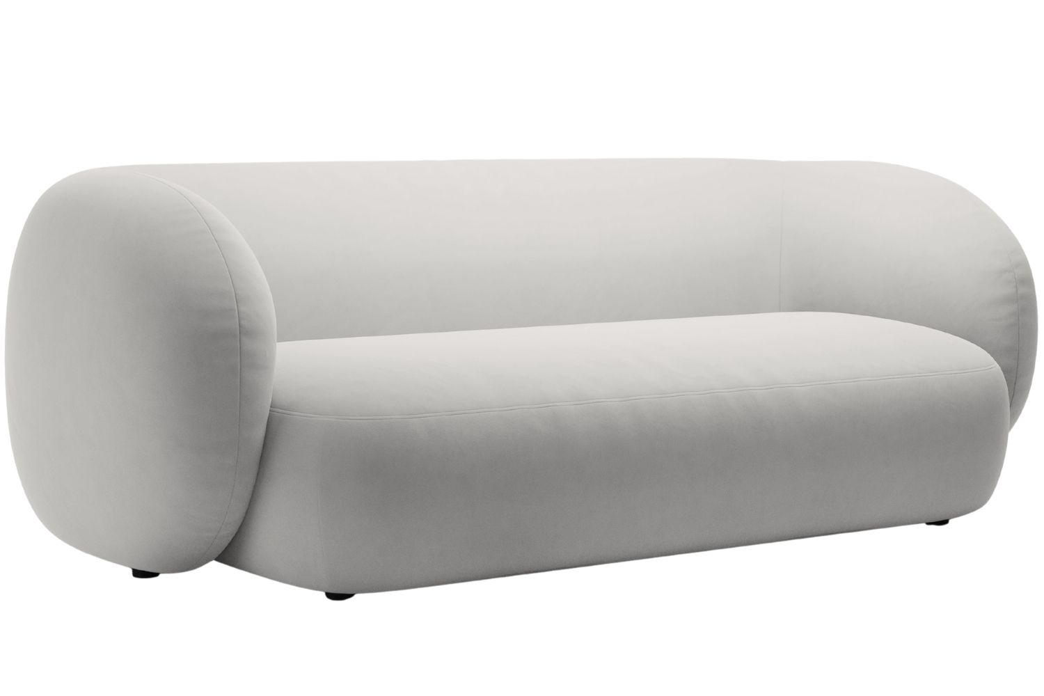 Micadoni Světle šedá sametová trojmístná pohovka Kate 213 cm