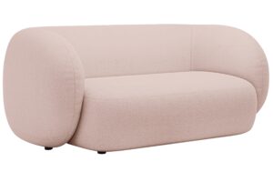 Micadoni Světle růžová bouclé dvoumístná pohovka Kate 183 cm