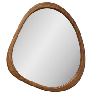 Nordic Living Hnědé závěsné zrcadlo Luxor 47 x 44 cm