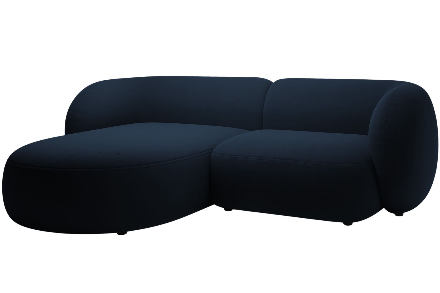 Micadoni Královsky modrá sametová rohová pohovka Kate 255 cm