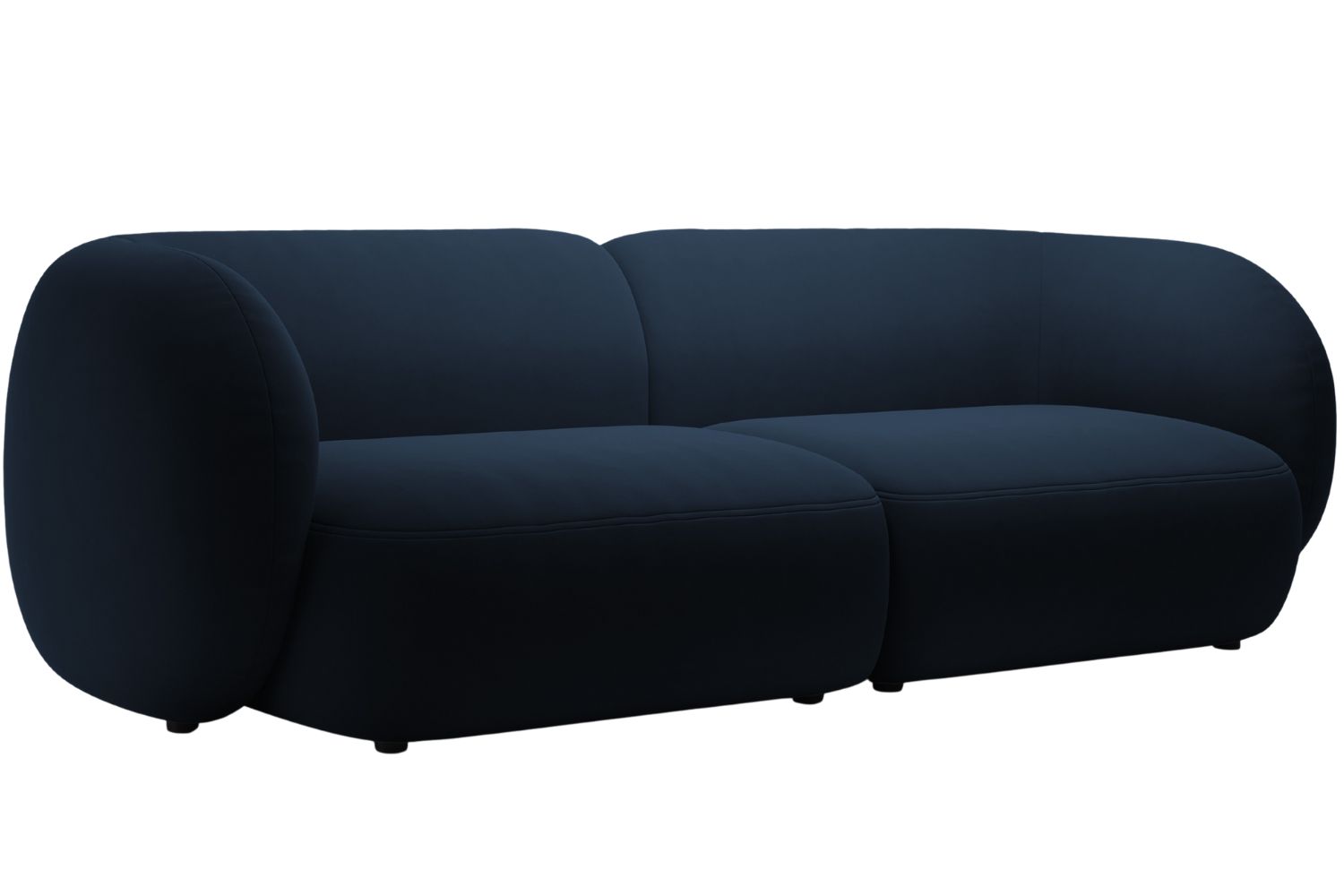 Micadoni Královsky modrá sametová čtyřmístná pohovka Kate 243 cm