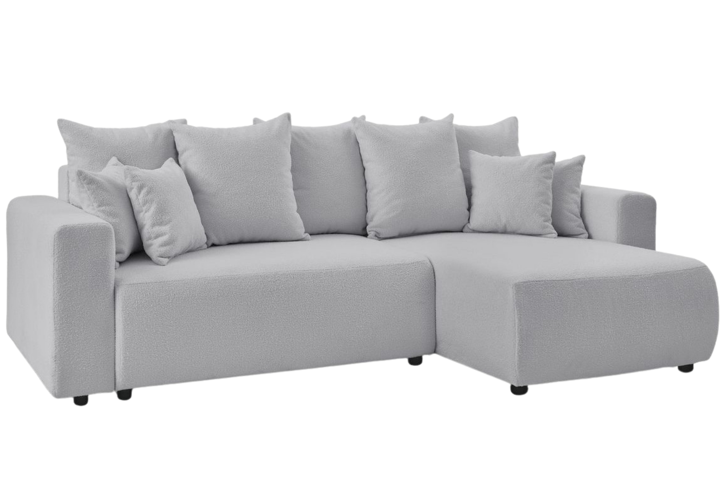 Bobochic Paris Světle šedá bouclé rohová rozkládací pohovka Envy 282 cm