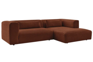 Bobochic Paris Terakotově červená manšestrová rohová pohovka Harry 273 cm