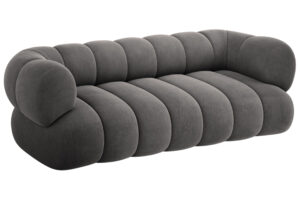 Cosmopolitan Design Šedá sametová trojmístná pohovka Koge 210 cm