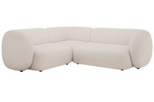Micadoni Béžová bouclé rohová pohovka Kate 252 cm