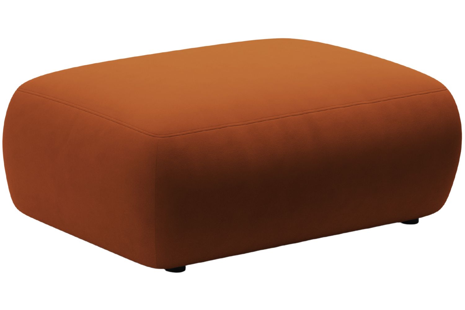 Micadoni Oranžová sametová podnožka Kate 99 x 60 cm
