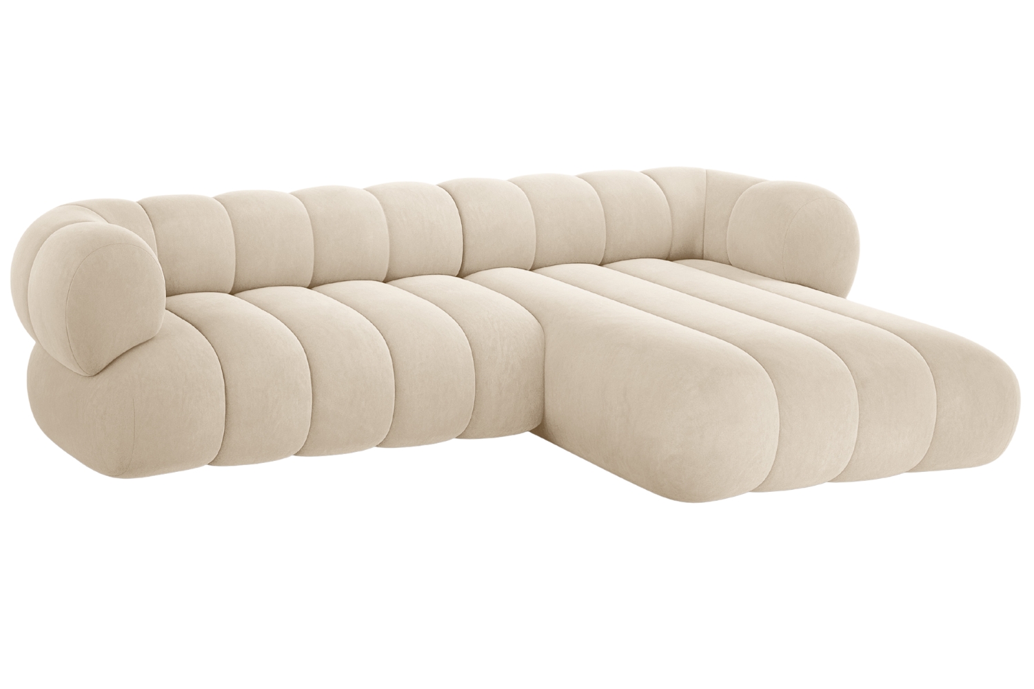 Cosmopolitan Design Světle béžová sametová rohová pohovka Koge 270 cm