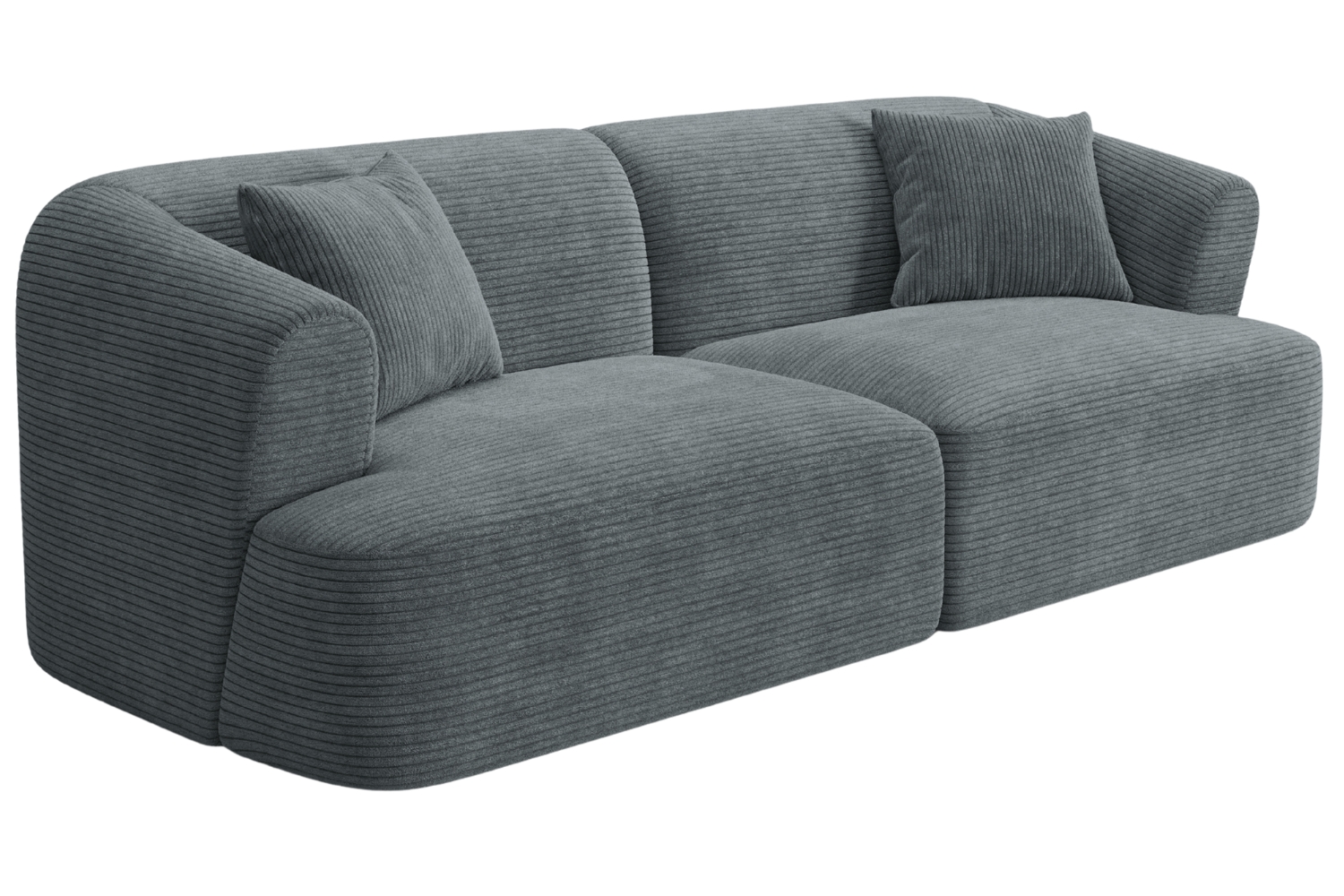 Cosmopolitan Design Šedá manšestrová trojmístná pohovka Campi 220 cm