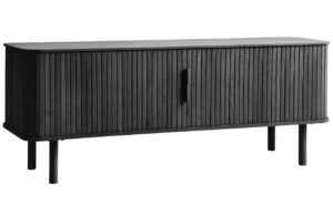 Unique Furniture Černý dubový TV stolek Cavo 160 x 40 cm
