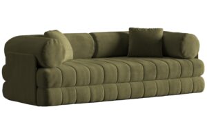 Cosmopolitan Design Zelená sametová rozkládací pohovka Kemi 206 cm