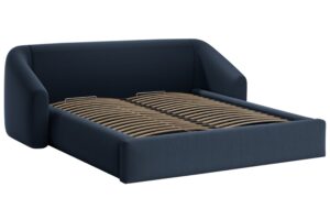 Cosmopolitan Design Modrá dvoulůžková postel Campi 160 x 200 cm s úložným prostorem