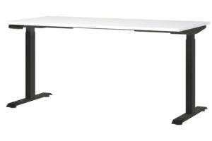 Germania Bílý výškově nastavitelný pracovní stůl Mailand 160 x 80 cm s černou podnoží