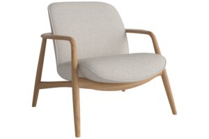 Bolia Béžové bouclé křeslo Bowie s dubovou podnoží