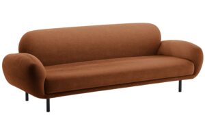 Micadoni Terakotově oranžová bouclé trojmístná pohovka Poppy 208 cm