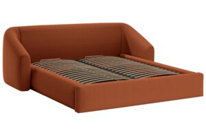 Cosmopolitan Design Terakotově oranžová dvoulůžková postel Campi 180 x 200 cm s úložným prostorem