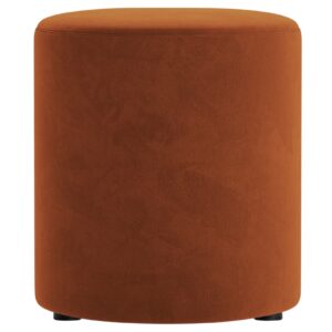 Micadoni Terakotově oranžový sametový taburet Dia 40 cm
