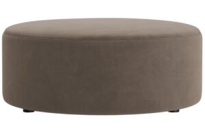 Micadoni Béžovošedý sametový taburet Dia 90 cm