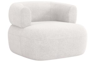 Windsor & Co Bílé bouclé křeslo Aldrin