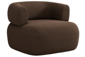 Windsor & Co Hnědé sametové křeslo Aldrin