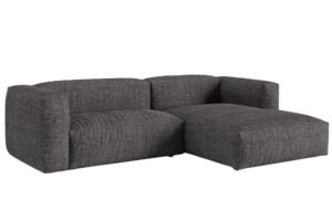 Micadoni Antracitově šedá bouclé rohová pohovka Martina 280 cm