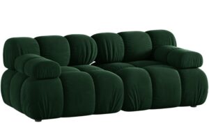 Micadoni Lahvově zelená sametová dvoumístná pohovka Bellis 188 cm