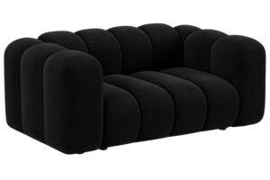 Micadoni Černá sametová dvoumístná pohovka Lupine 170 cm