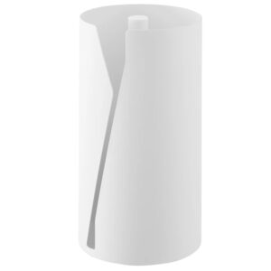 YAMAZAKI Bílý kovový držák na roli kuchyňských utěrek Tower 30 cm