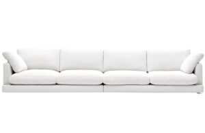 Kave Home Bílá šestimístná pohovka Gala 390 cm