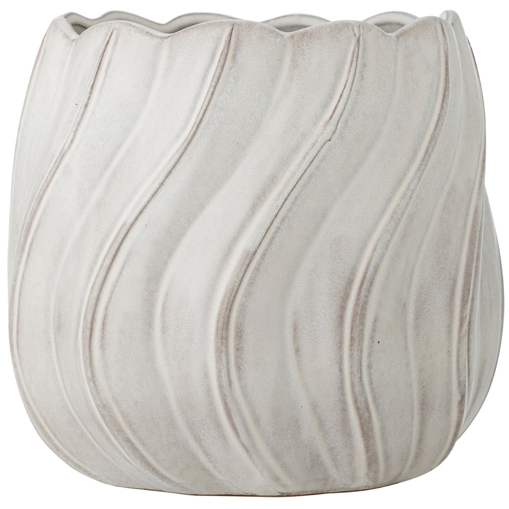 Bloomingville Bílý kameninový květináč Isidora 20 cm