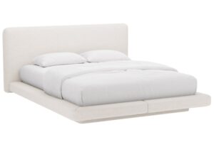 Micadoni Světle béžová dvoulůžková postel Linea 180 x 200 cm