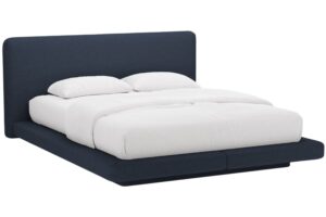 Micadoni Královsky modrá dvoulůžková postel Linea 200 x 200 cm