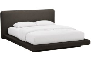 Micadoni Hnědá bouclé dvoulůžková postel Linea 160 x 200 cm