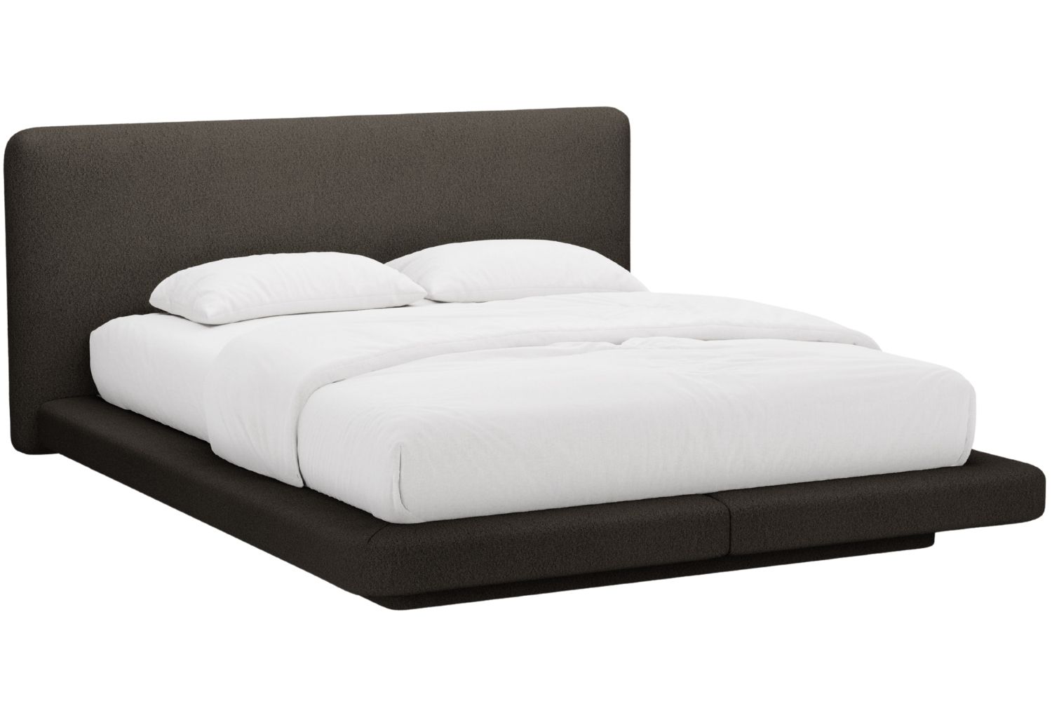 Micadoni Hnědá bouclé dvoulůžková postel Linea 160 x 200 cm