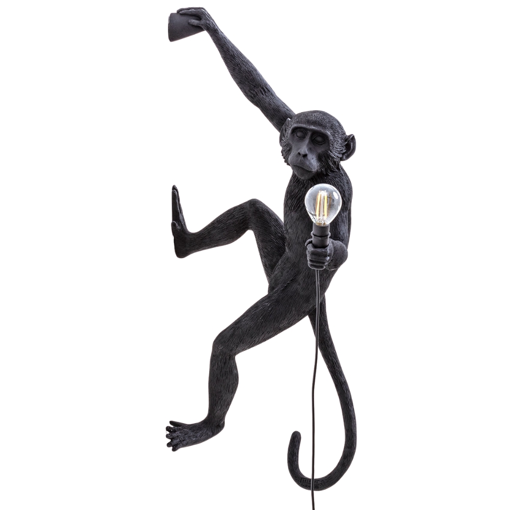 Seletti Černé venkovní nástěnné světlo Monkey