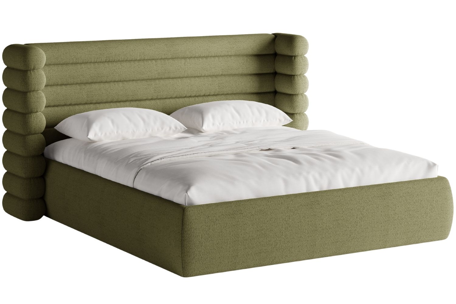 Micadoni Zelená bouclé dvoulůžková postel Mount 180 x 200 cm