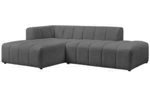 Bobochic Paris Tmavě šedá bouclé rohová pohovka Annecy 262 cm