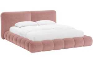 Micadoni Růžová žinylková dvoulůžková postel Solange 160 x 200 cm