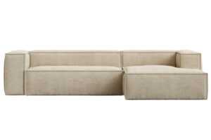 Kave Home Béžová manšestrová rohová pohovka Blok 300 cm