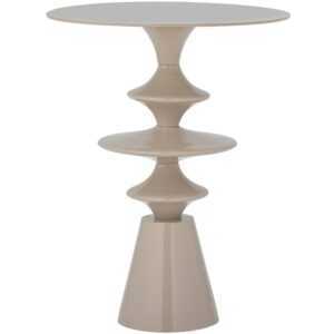 Bloomingville Béžový kovový odkládací stolek Samio Ø 35