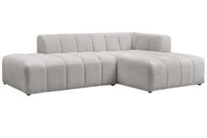 Bobochic Paris Světle šedá bouclé rohová pohovka Annecy 262 cm