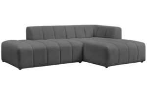 Bobochic Paris Tmavě šedá bouclé rohová pohovka Annecy 262 cm