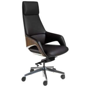 Angel Cerdá Černá koženková kancelářská židle No. 4210