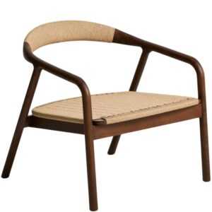 Kave Home Ořechové křeslo Derile s výpletem