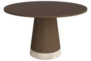 Bolia Tmavý dubový jídelní stůl Piro 125 cm s mramorovou podnoží