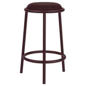 noo.ma Vínově červená čalouněná barová židle Hogo 68 cm