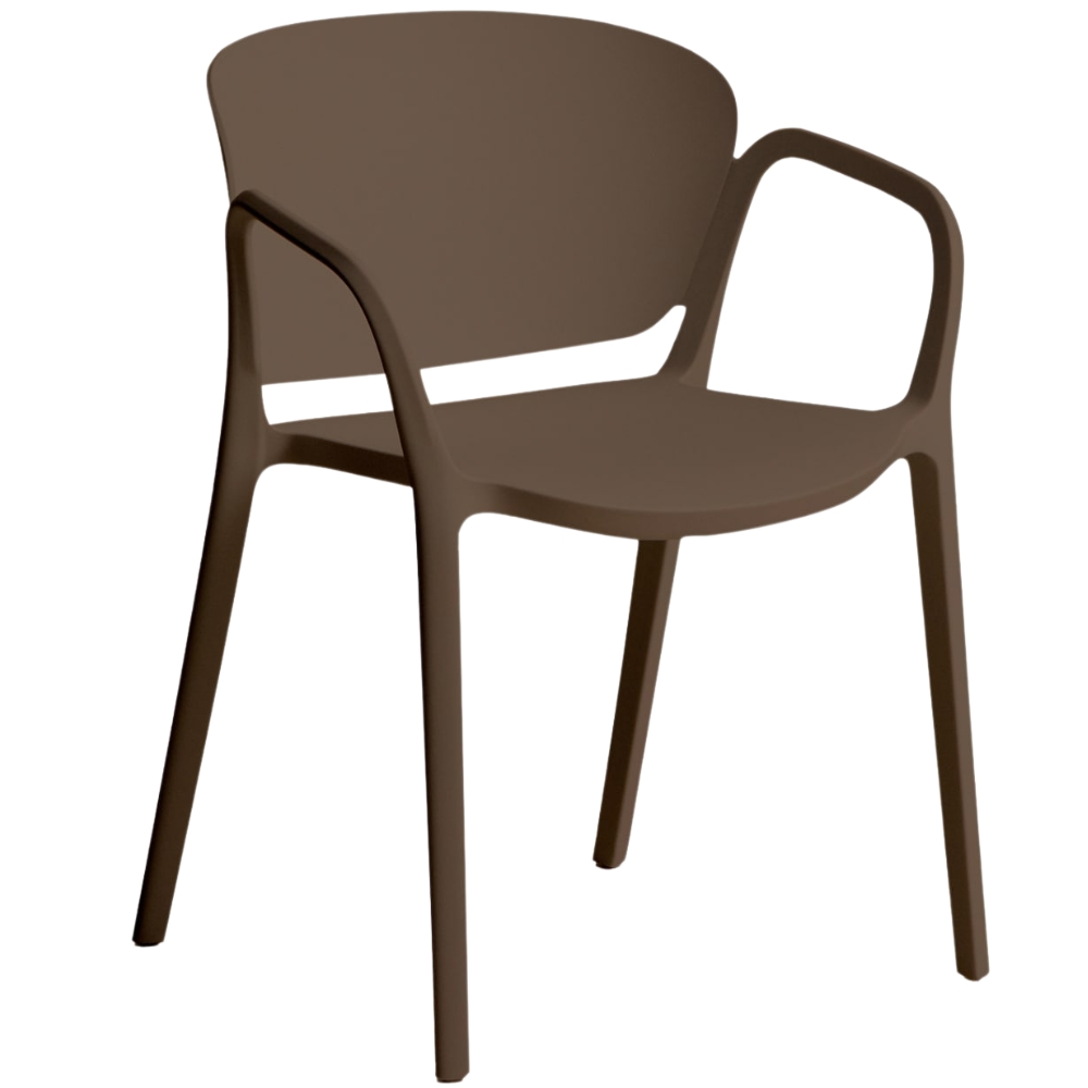Kave Home Tmavě hnědá plastová zahradní židle Ania
