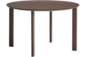 Kave Home Hnědý zahradní stůl Erice Ø 120 cm se skleněnou deskou