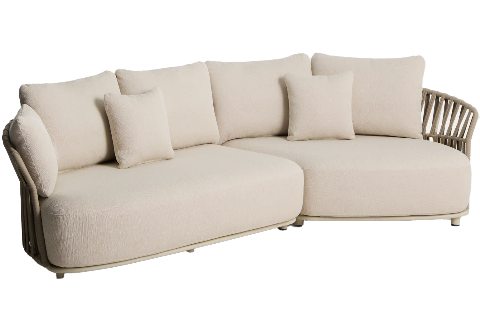 Kave Home Béžová zahradní pohovka Osani 274 cm s výpletem