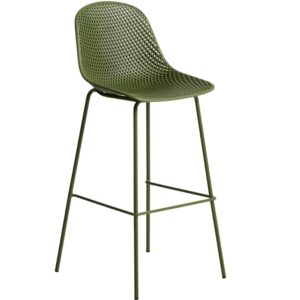 Kave Home Zelená plastová barová židle Quinby 75 cm